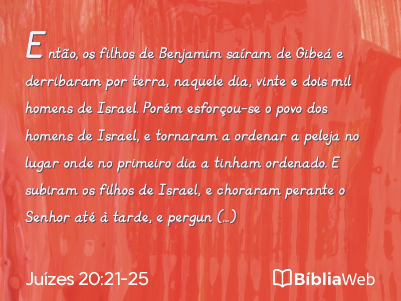 Juízes 20:21-25 em imagem para compartilhar