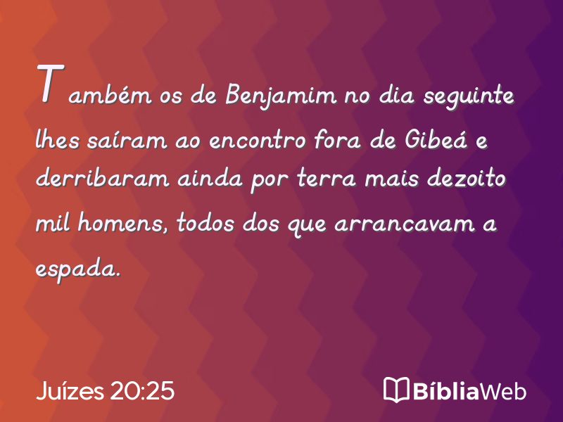 Juízes 20:25 em imagem para compartilhar