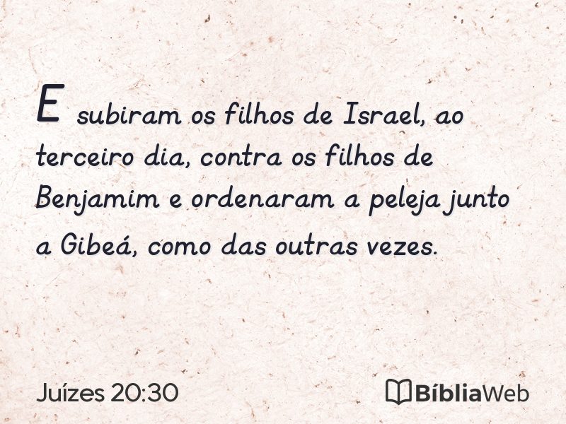 Juízes 20:30 em imagem para compartilhar