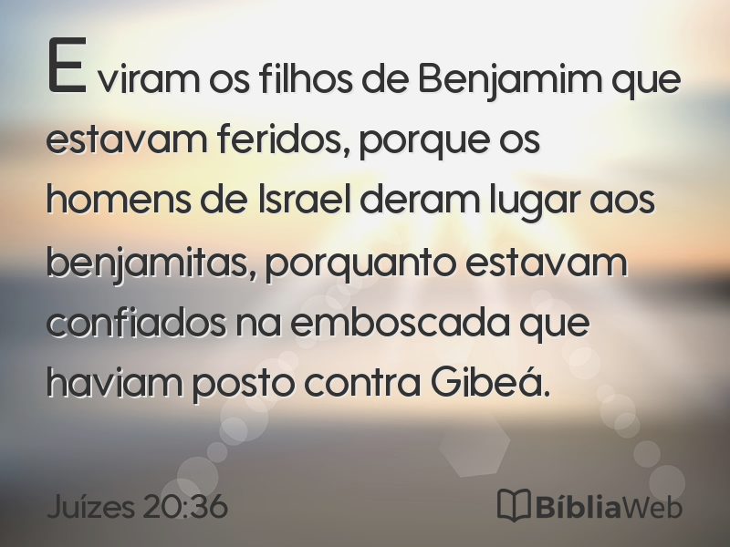 Juízes 20:36 em imagem para compartilhar