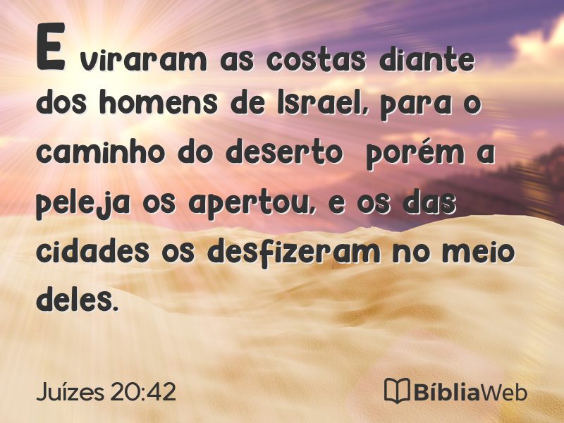 Juízes 20:42 em imagem para compartilhar