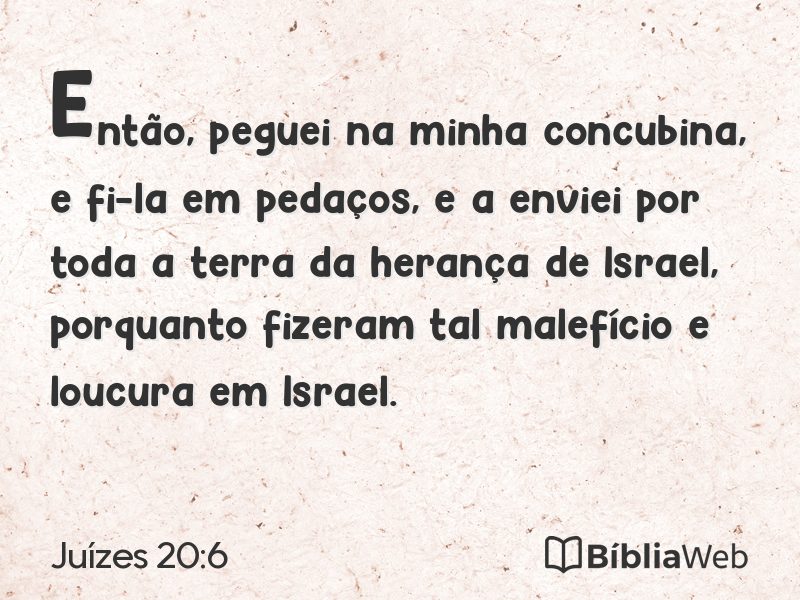 Juízes 20:6 em imagem para compartilhar