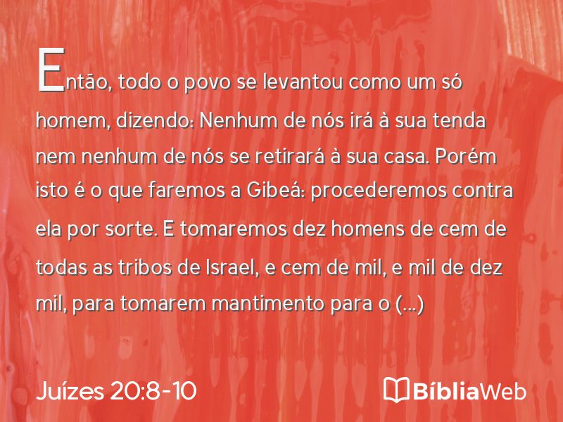 Juízes 20:8-10 em imagem para compartilhar