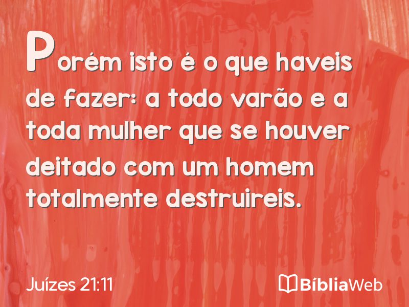 Juízes 21:11 em imagem para compartilhar