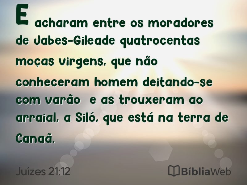 Juízes 21:12 em imagem para compartilhar