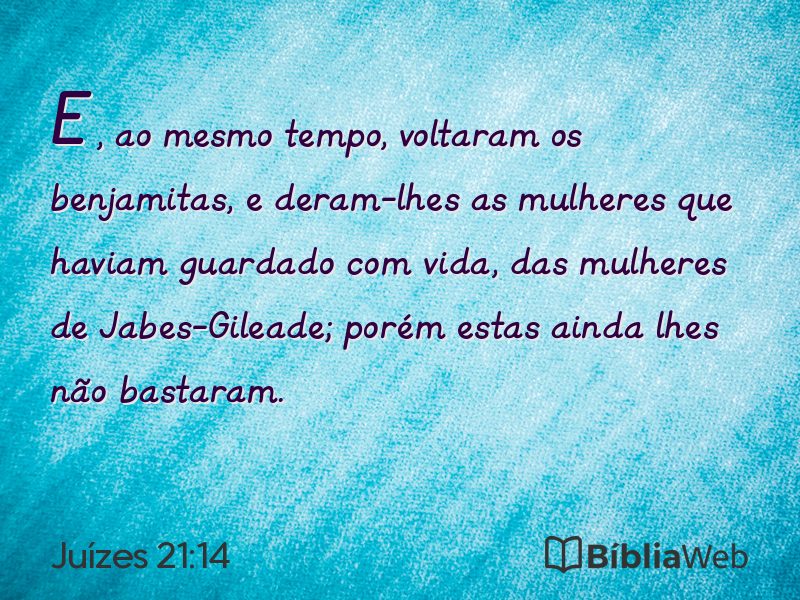 Juízes 21:14 em imagem para compartilhar