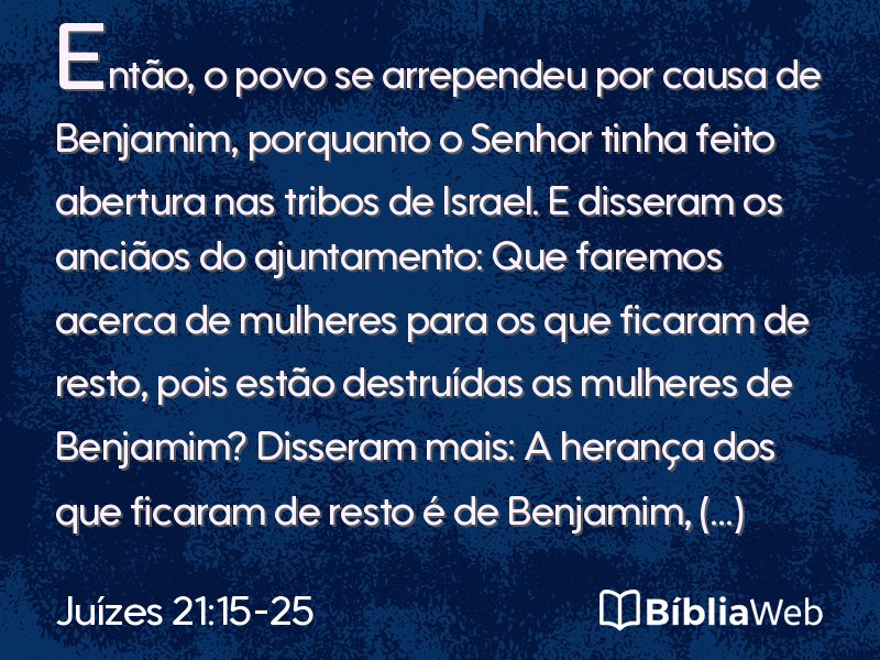 Juízes 21:15-25 em imagem para compartilhar