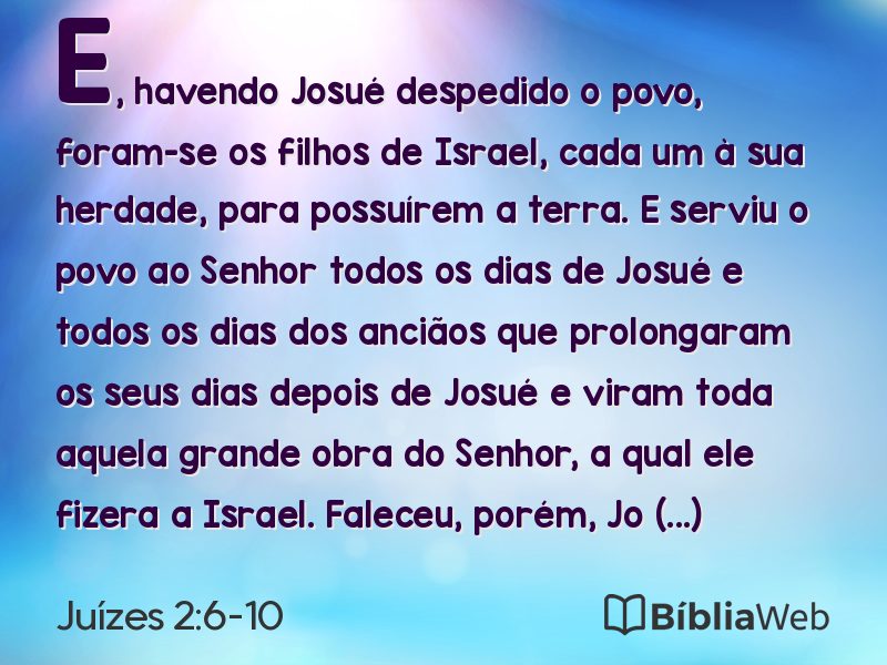 Juízes 2:6-10 em imagem para compartilhar