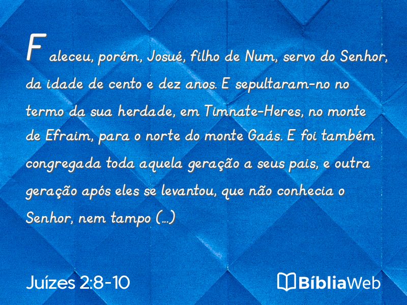 Juízes 2:8-10 em imagem para compartilhar