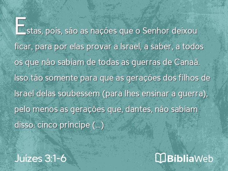 Juízes 3:1-6 em imagem para compartilhar