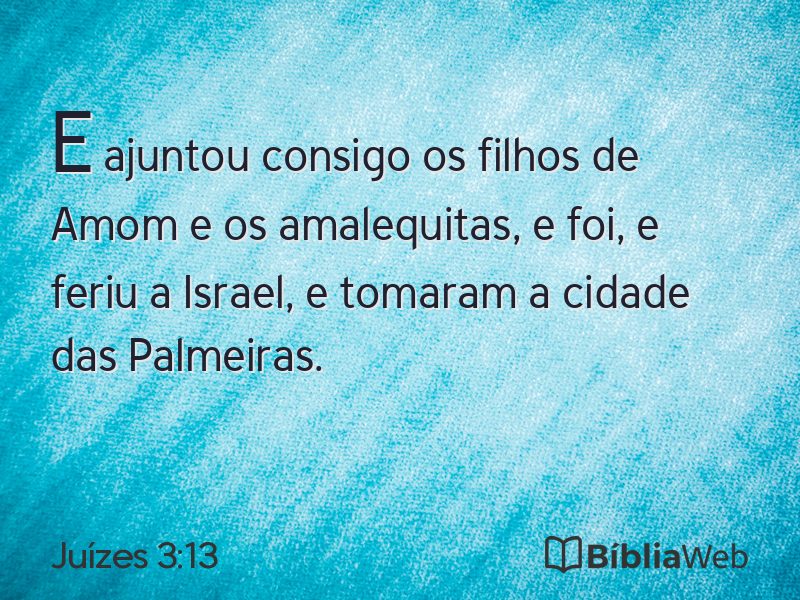 Juízes 3:13 em imagem para compartilhar