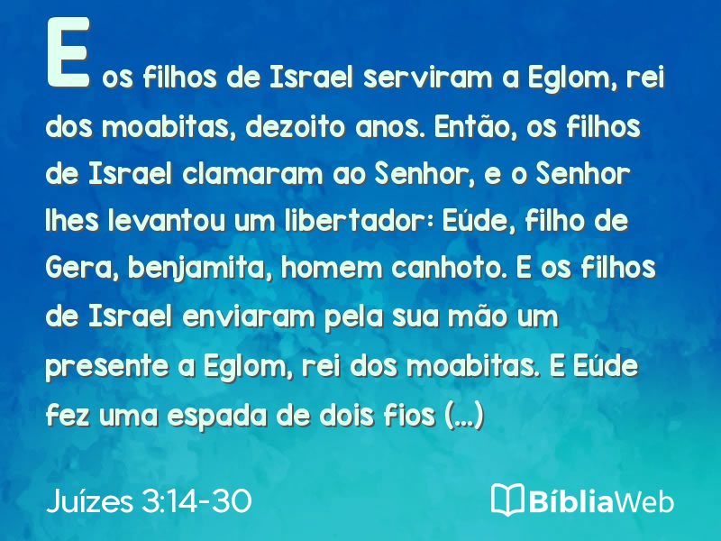 Juízes 3:14-30 em imagem para compartilhar
