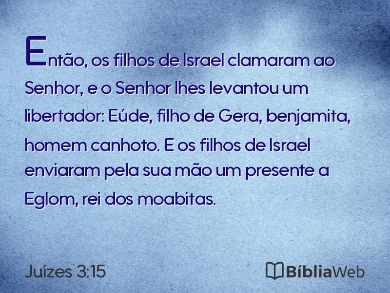 Juízes 3:15 em imagem para compartilhar