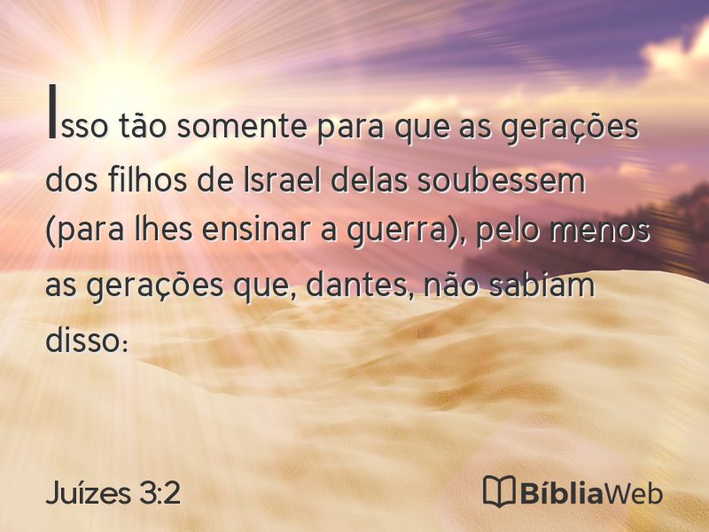 Juízes 3:2 em imagem para compartilhar
