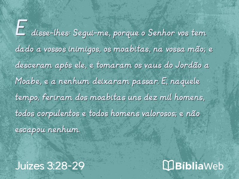 Juízes 3:28-29 em imagem para compartilhar