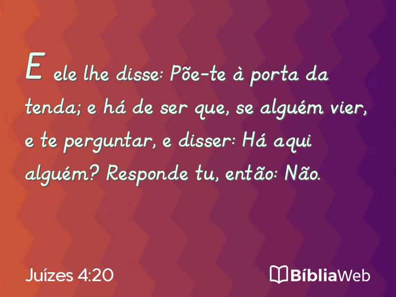 Juízes 4:20 em imagem para compartilhar