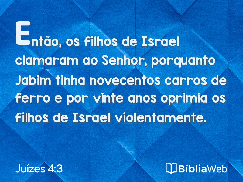 Juízes 4:3 em imagem para compartilhar