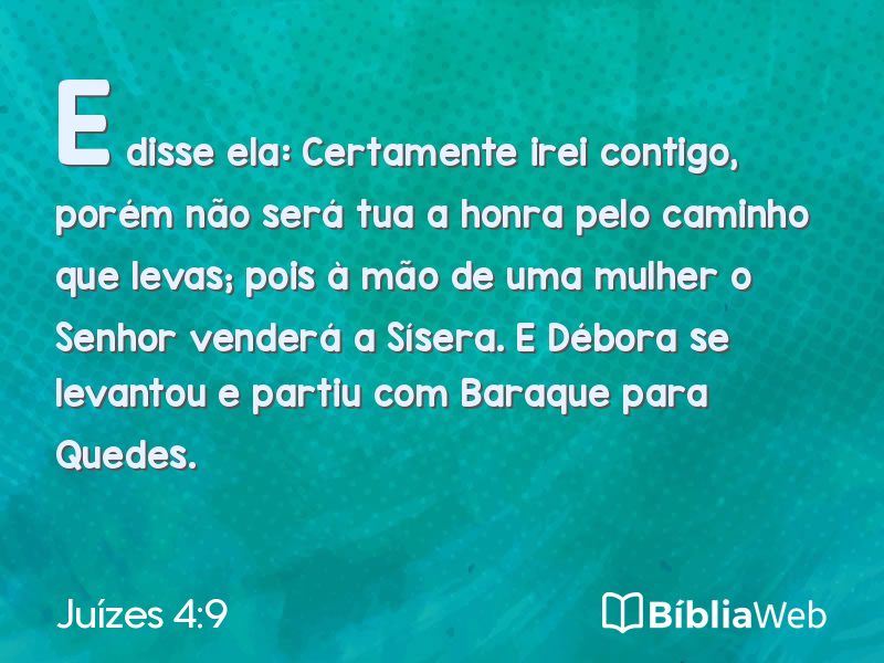 Juízes 4:9 em imagem para compartilhar