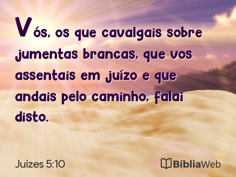 Juízes 5:10 em imagem para compartilhar