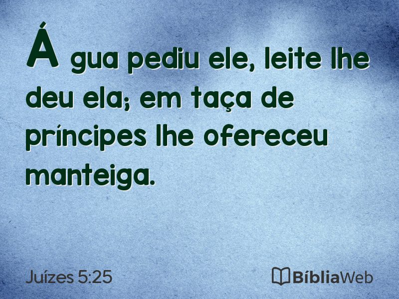Juízes 5:25 em imagem para compartilhar
