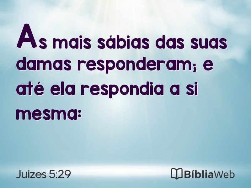 Juízes 5:29 em imagem para compartilhar
