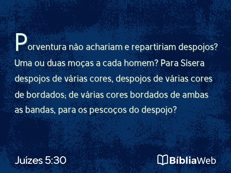 Juízes 5:30 em imagem para compartilhar