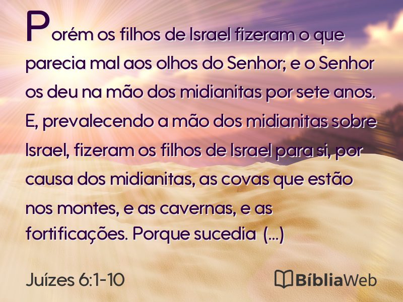 Juízes 6:1-10 em imagem para compartilhar