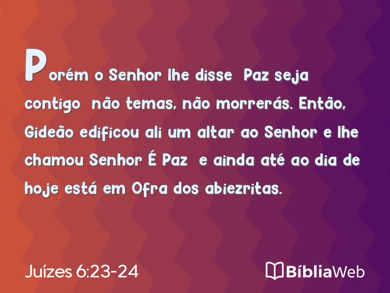 Juízes 6:23-24 em imagem para compartilhar