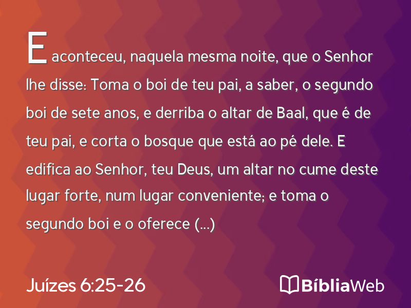 Juízes 6:25-26 em imagem para compartilhar
