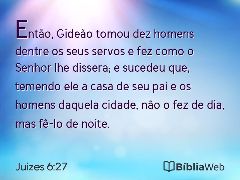 Juízes 6:27 em imagem para compartilhar