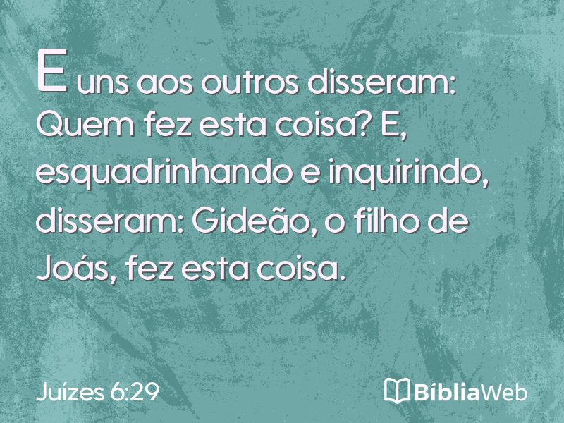 Juízes 6:29 em imagem para compartilhar