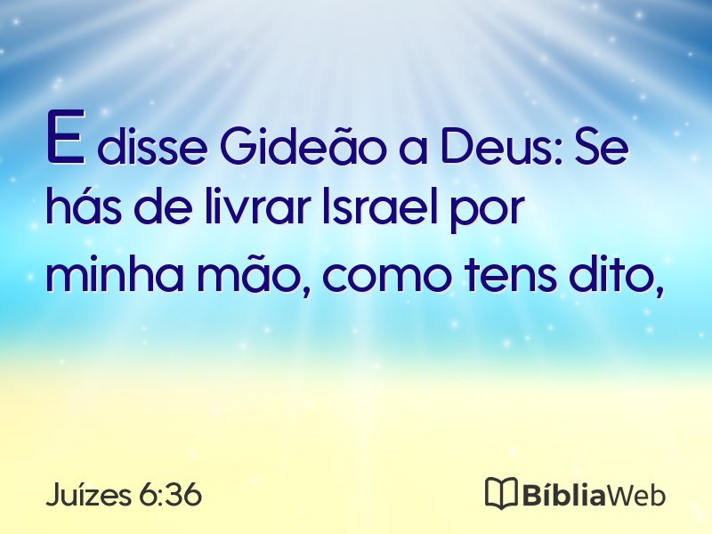 Juízes 6:36 em imagem para compartilhar