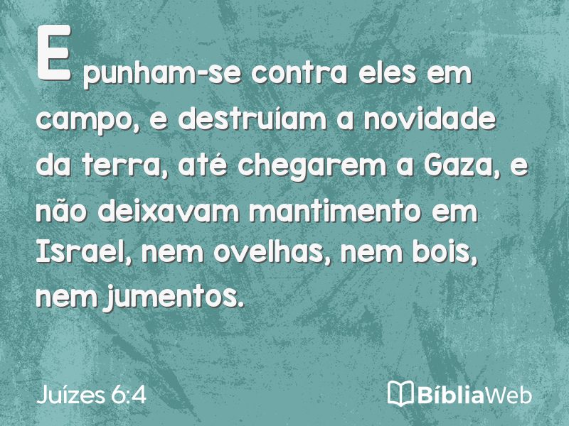 Juízes 6:4 em imagem para compartilhar