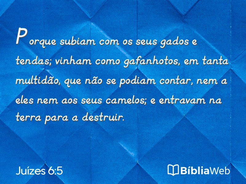 Juízes 6:5 em imagem para compartilhar