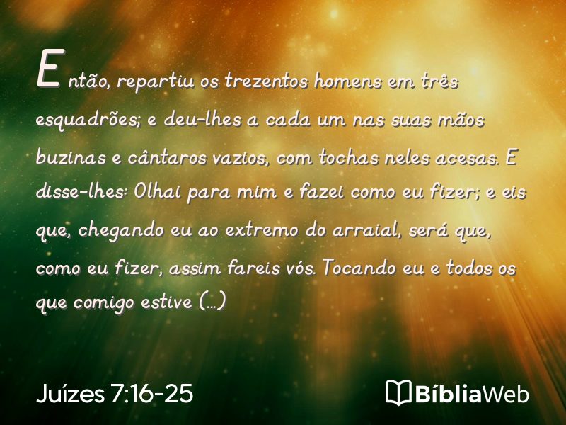 Juízes 7:16-25 em imagem para compartilhar