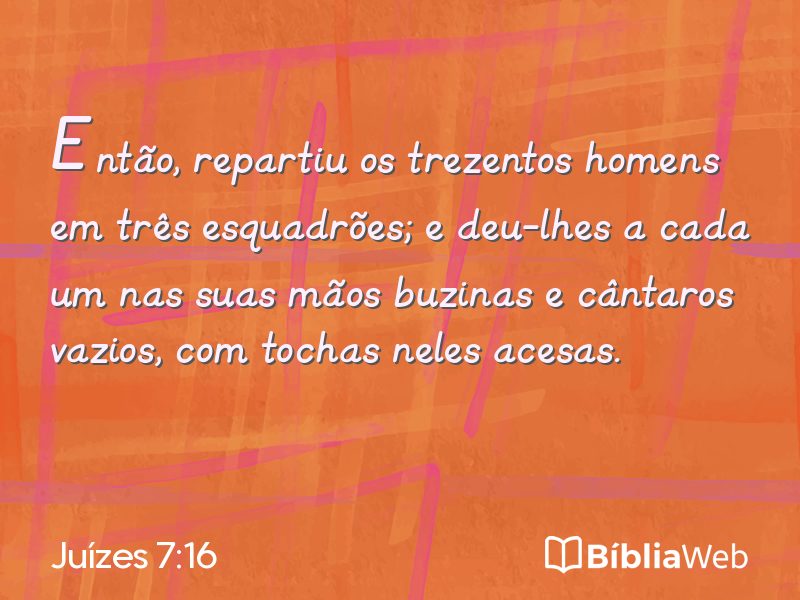 Juízes 7:16 em imagem para compartilhar