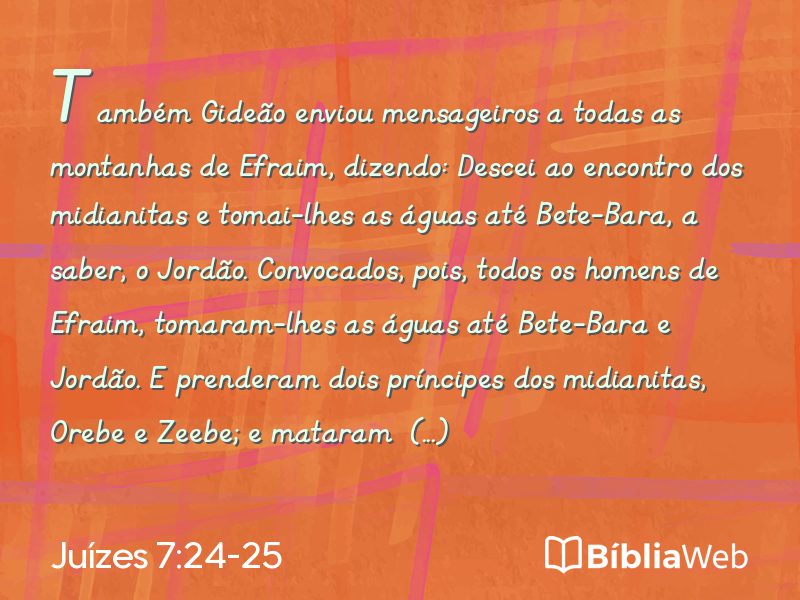 Juízes 7:24-25 em imagem para compartilhar