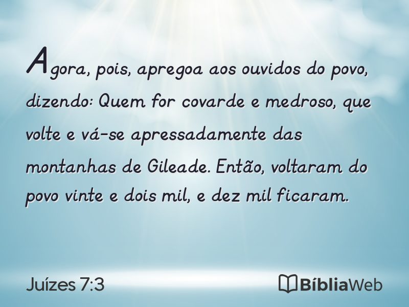 Juízes 7:3 em imagem para compartilhar