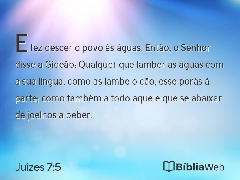 Juízes 7:5 em imagem para compartilhar