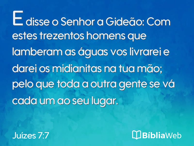 Juízes 7:7 em imagem para compartilhar