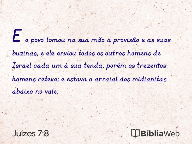 Juízes 7:8 em imagem para compartilhar