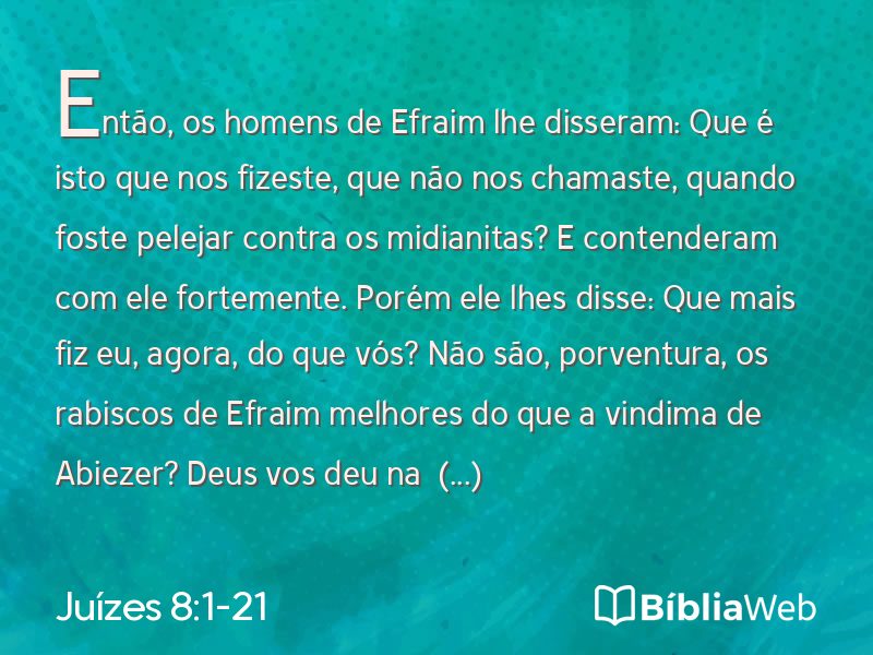 Juízes 8:1-21 em imagem para compartilhar