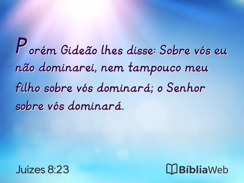 Juízes 8:23 em imagem para compartilhar