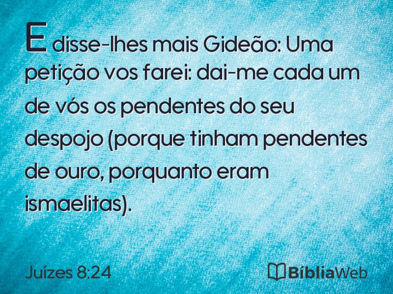Juízes 8:24 em imagem para compartilhar