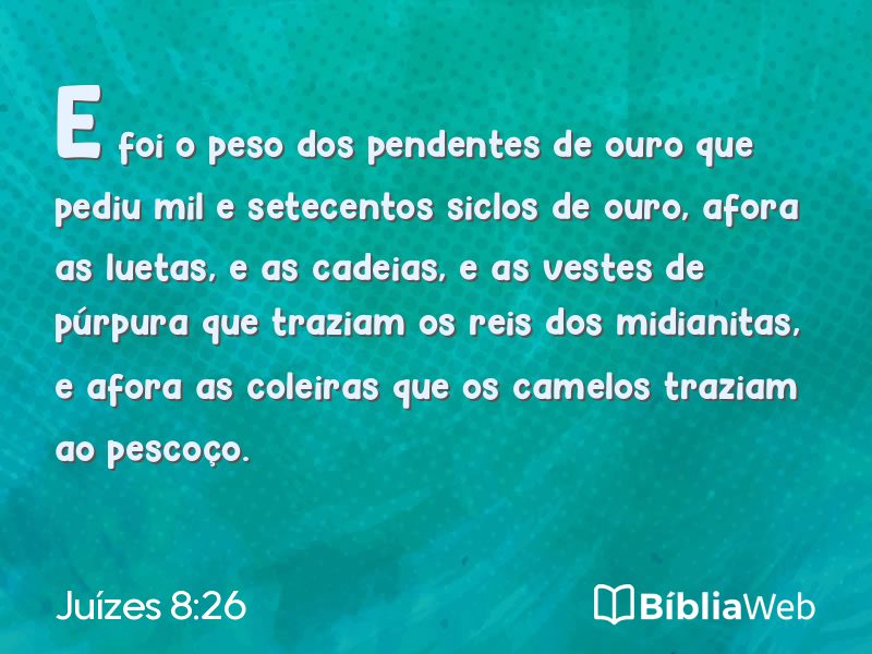 Juízes 8:26 em imagem para compartilhar