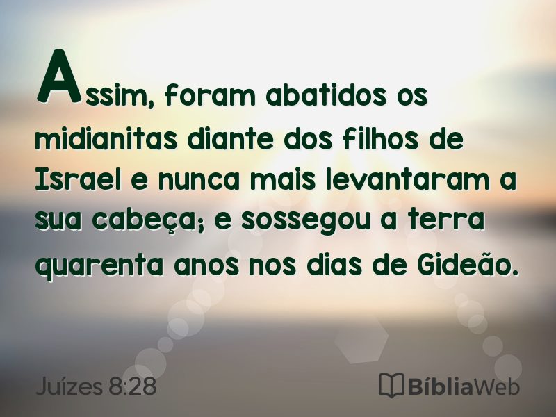 Juízes 8:28 em imagem para compartilhar