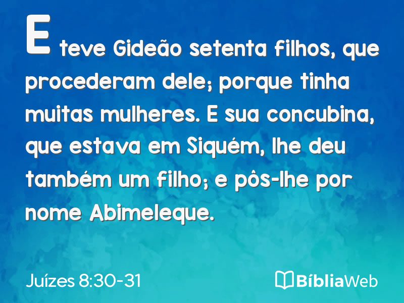 Juízes 8:30-31 em imagem para compartilhar