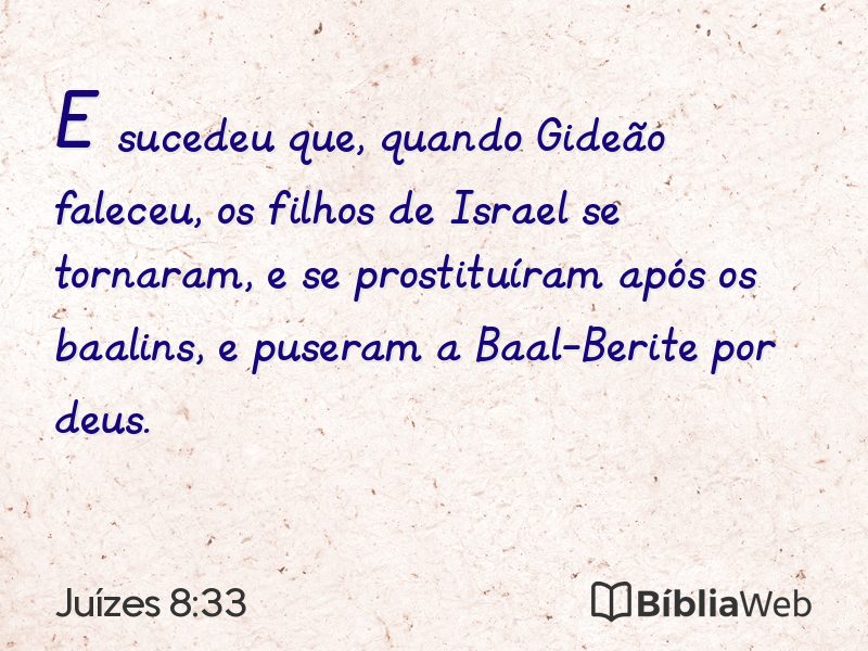 Juízes 8:33 em imagem para compartilhar