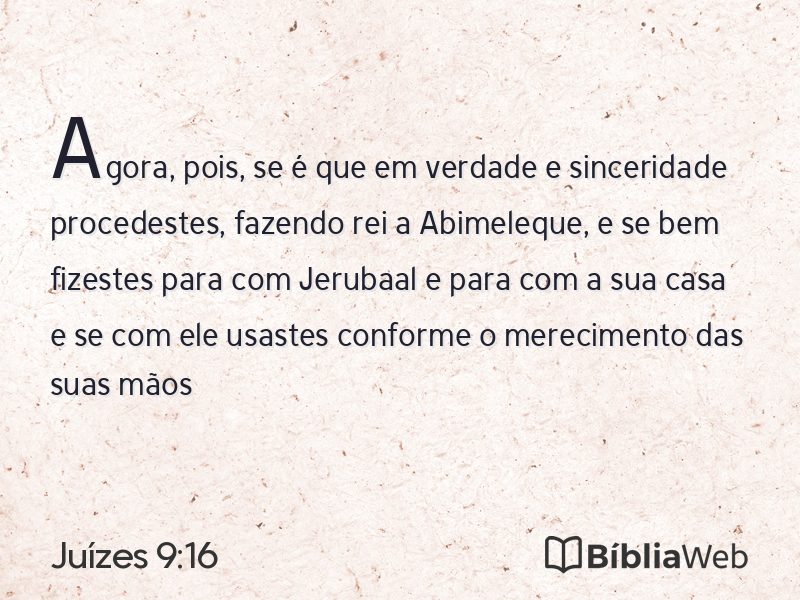 Juízes 9:16 em imagem para compartilhar