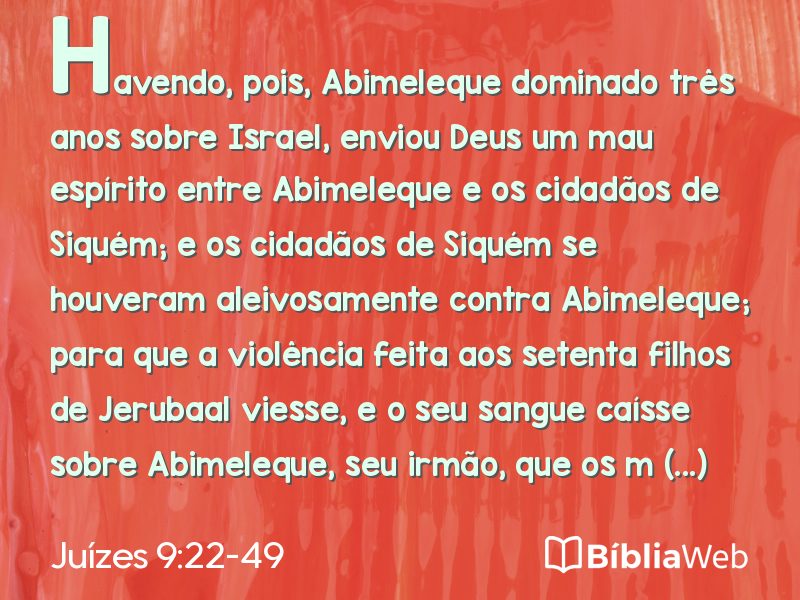 Juízes 9:22-49 em imagem para compartilhar